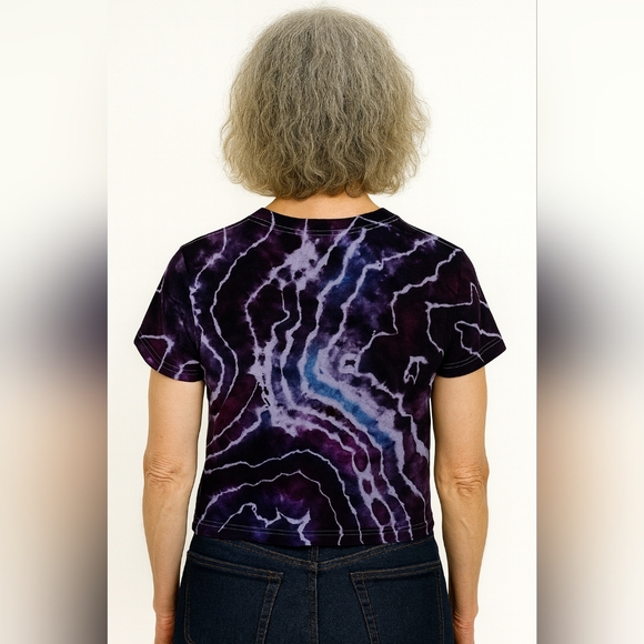 Kids Small Purple Geode Tie Dye Short Sleeve T-shirt - Picture 5 of 5